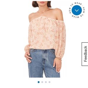 1. State Floral Off-Shoulder Blouse in Cream